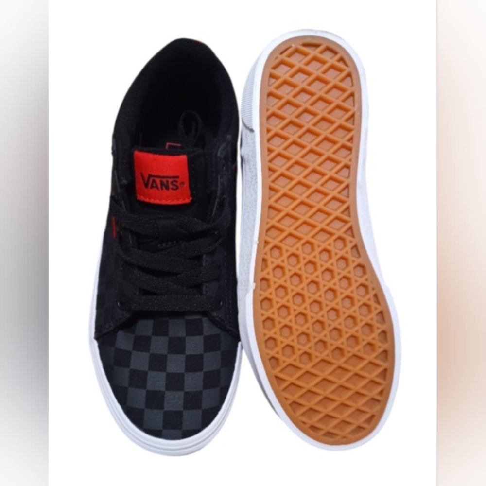 VANS Off The Wall, Seldan (Checkerboard) Black / VN0A4U25276 / Boy Size 3.5 YT - Picture 4 of 6